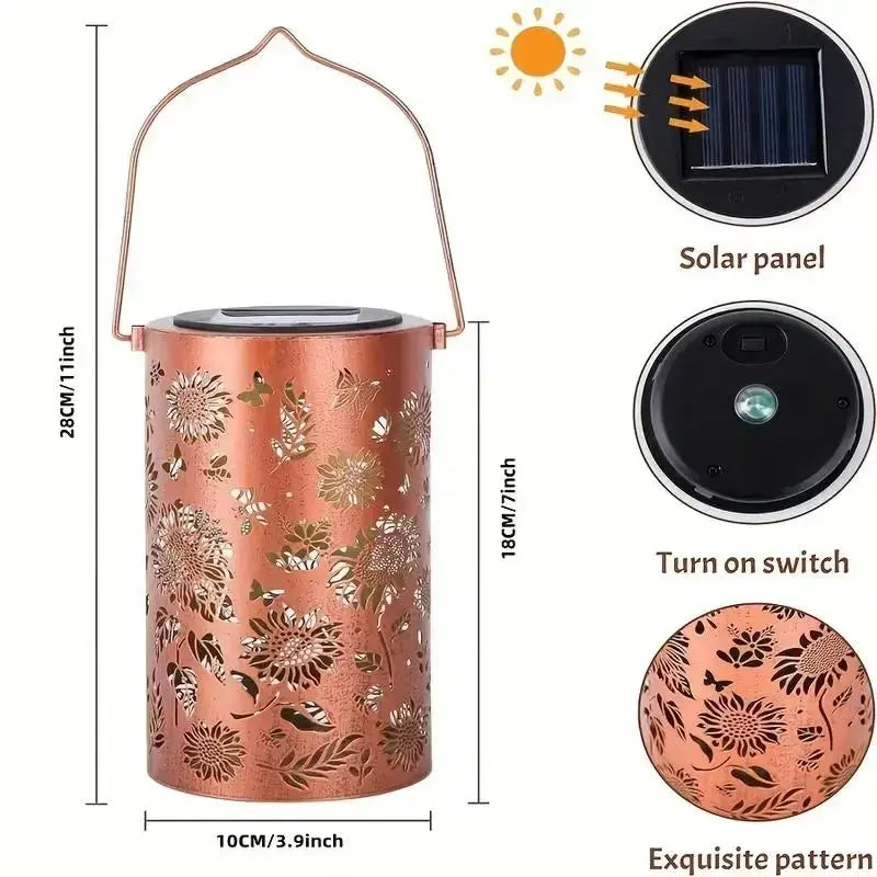 Colorful Sunflower Glow Solar Garden Lantern, Sunflower Solar Lights Outdoor - Waterproof Decorative Hanging, Decorative Patio & Garden Lantern with Warm Colorful Glow (1 Set)