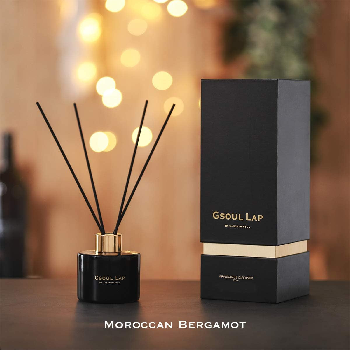 Moroccan Bergamot Reed Diffuser Set/Fragrance Oil Diffuser Reeds/Scent Diffuser/Room Decor, Office Decor, Black Decor/Home Fragrance Products & Gifts